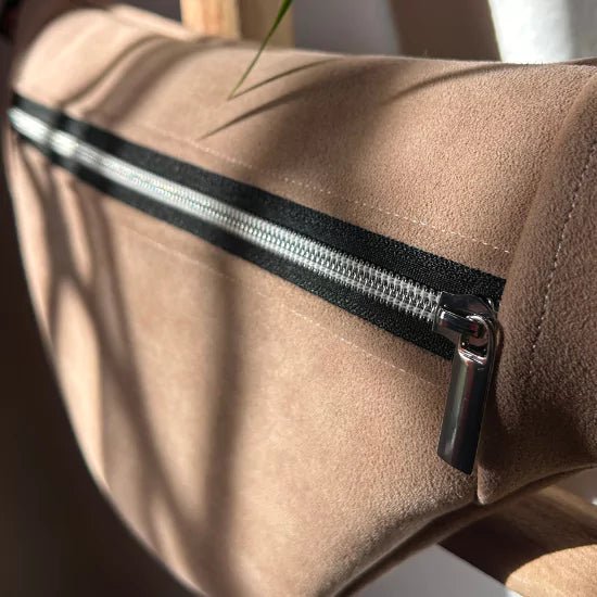 Pouch with alcantara fabric