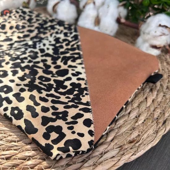 Alcantara & Leopard Cotton handmade pouches