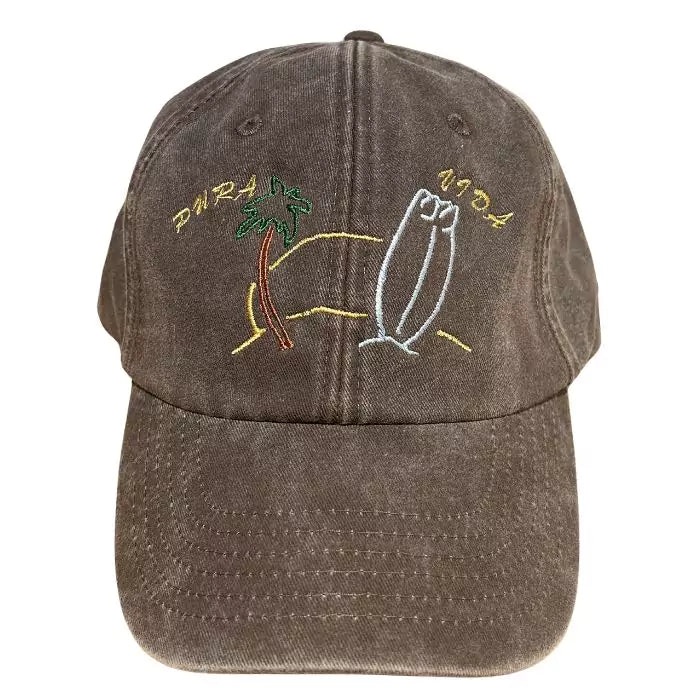 vintage embroidered washed brown baseball cap pura vida