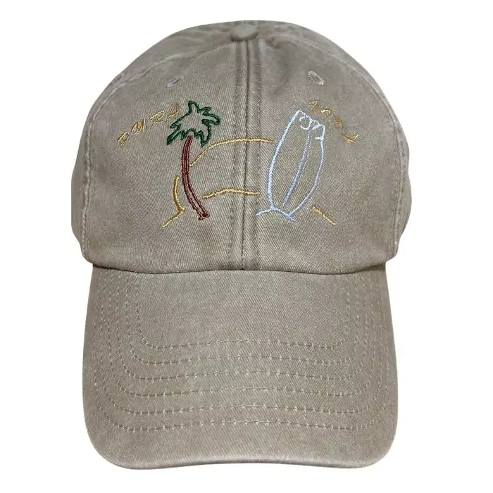 vintage embroidered washed beige baseball cap pura vida