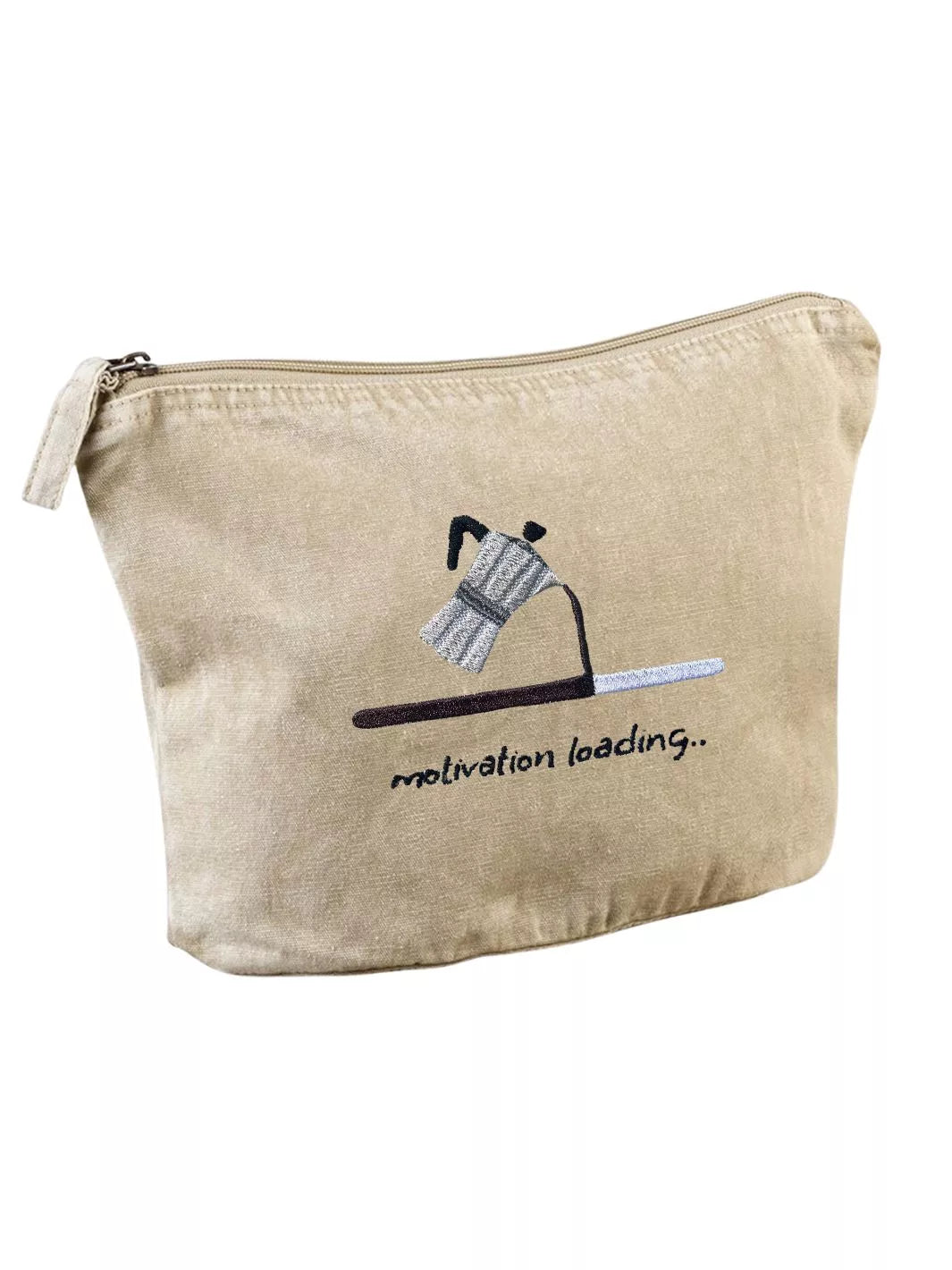 Motivation Loading recycled cotton pouch in washed beige