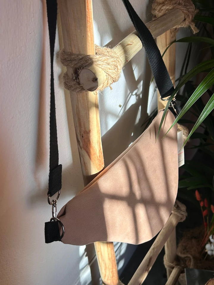 alcantara rose quartz pouch