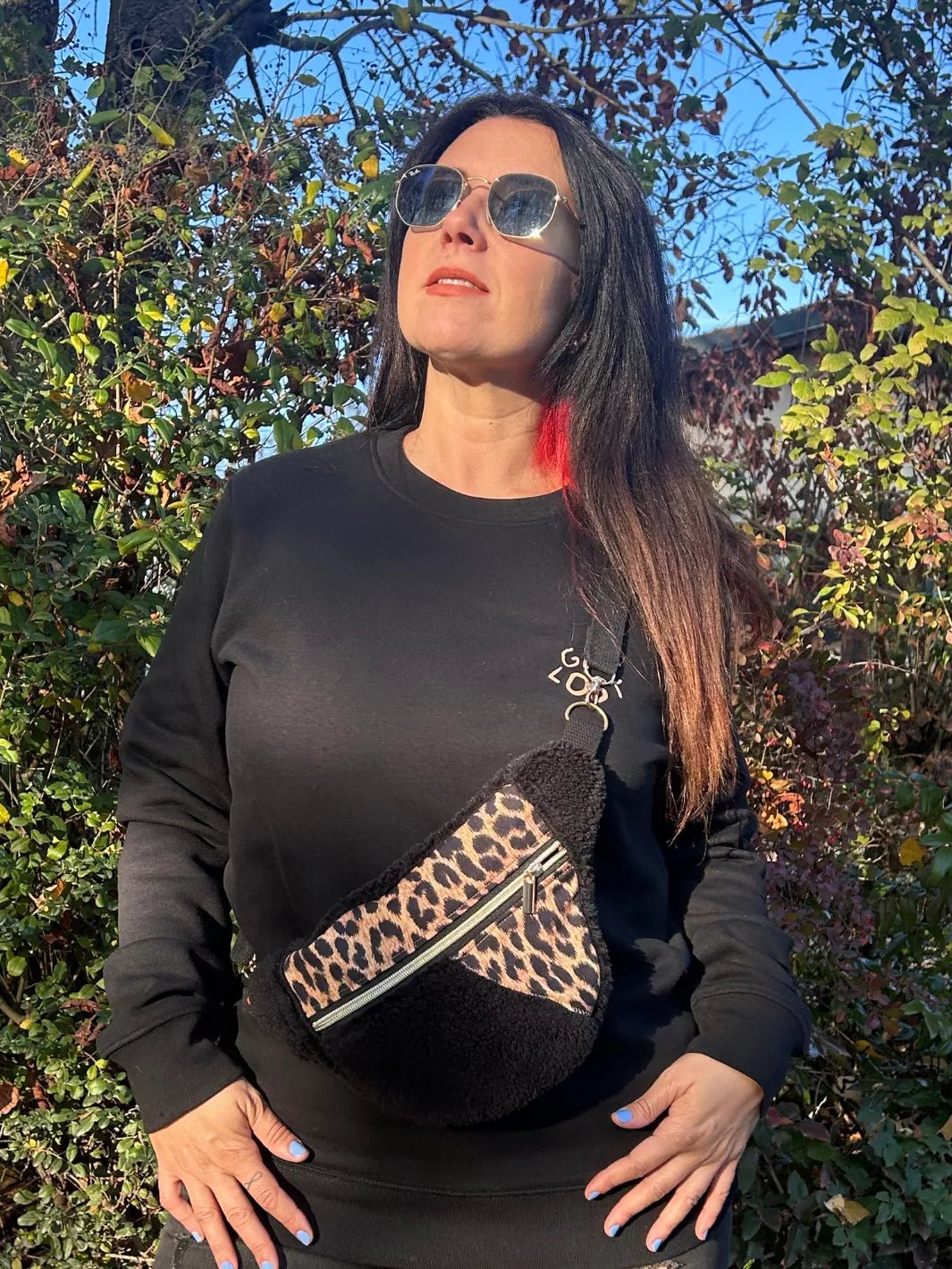 Teddy Black/Leopard Bum Bag