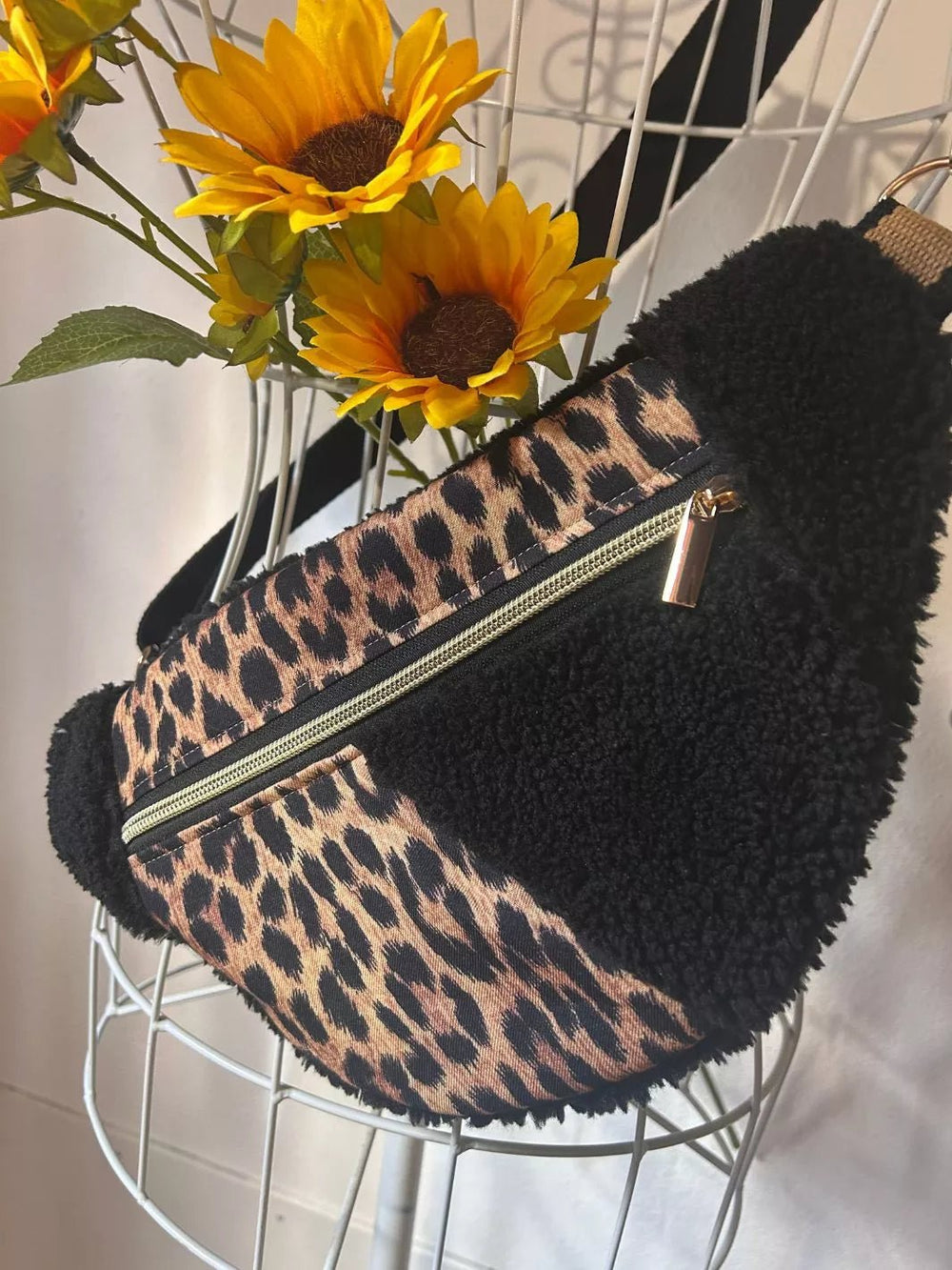 Teddy Black/Leopard Bum Bag
