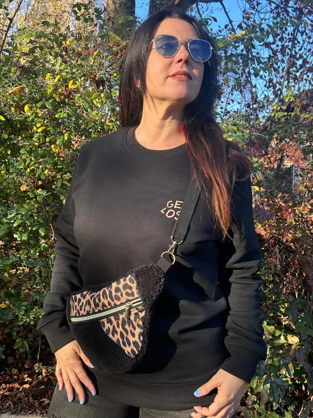 Teddy Black/Leopard Bum Bag