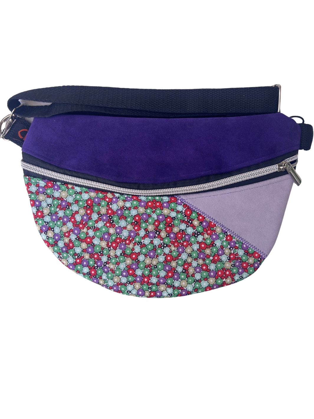blooming violet handmade women's crossbody bag