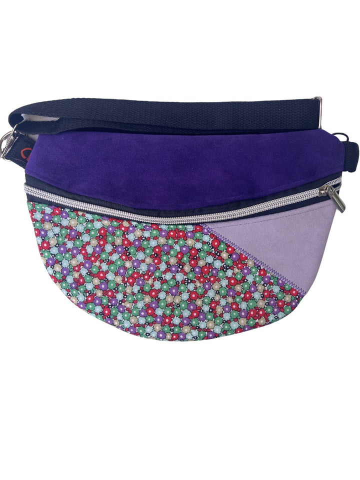 blooming violet handmade women's crossbody bag