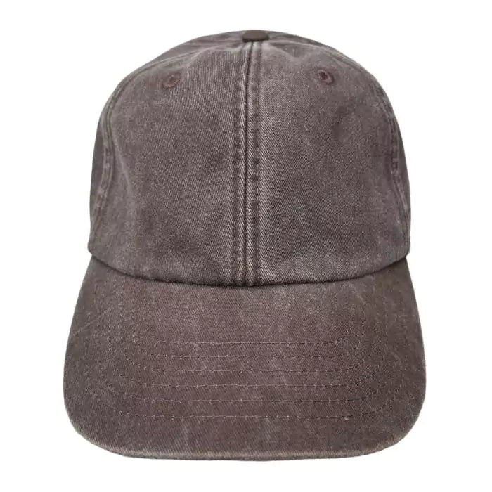 vintage brown washed-out baseball cap with curved visor