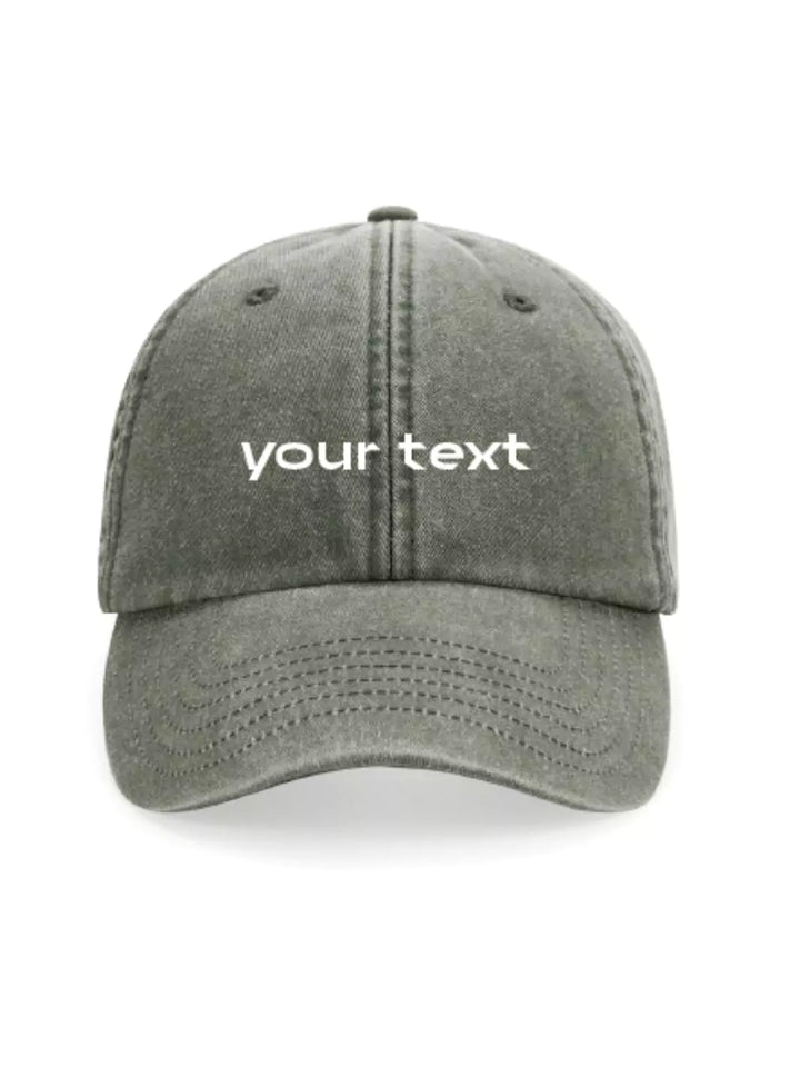 custom embroidered washed out baseball cap