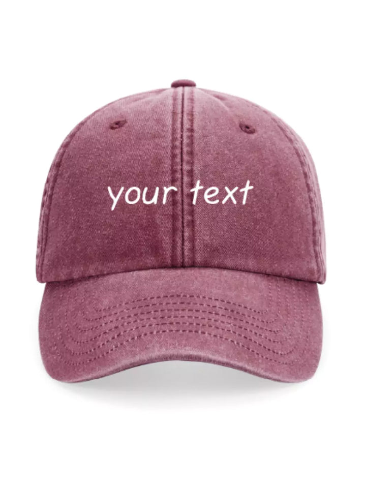 custom embroidered washed out baseball cap