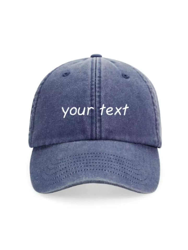 custom embroidered washed out baseball cap