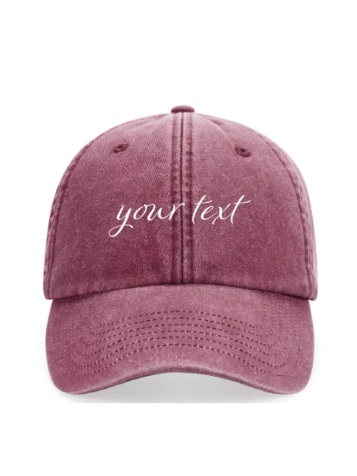 custom embroidered washed out baseball cap