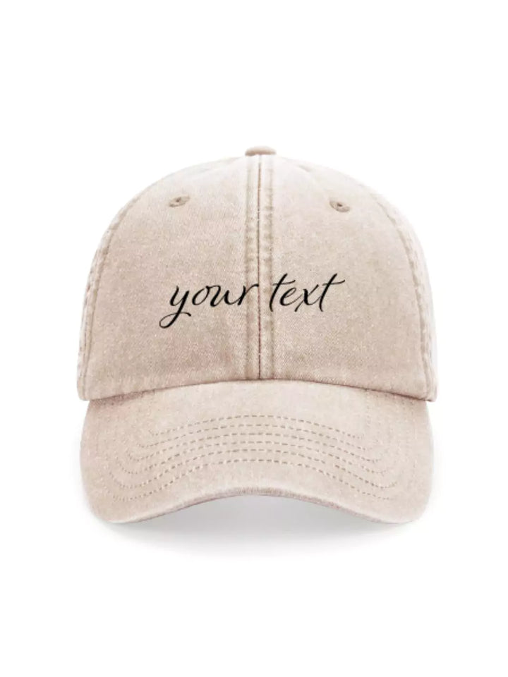 custom embroidered washed out baseball cap