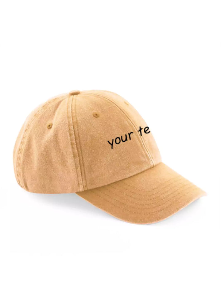 custom embroidered washed out baseball cap