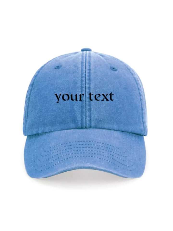 custom embroidered washed out baseball cap