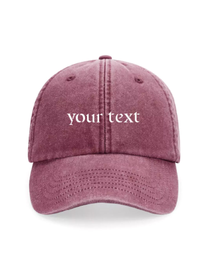 custom embroidered washed out baseball cap