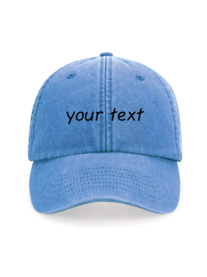 custom embroidered washed out baseball cap