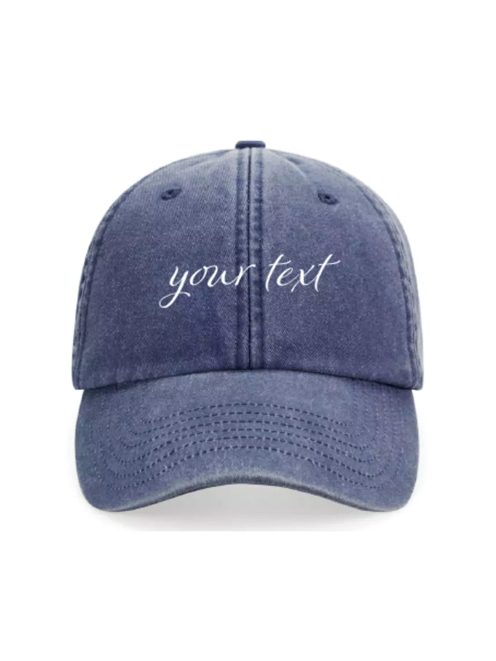 custom embroidered washed out baseball cap