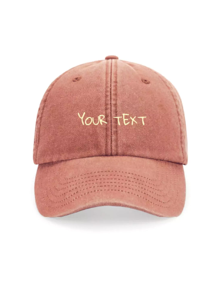 custom embroidered washed out baseball cap