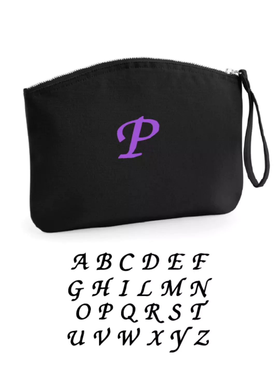 custom embroidered organic cotton pochette