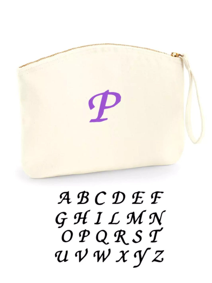 custom embroidered organic cotton pochette