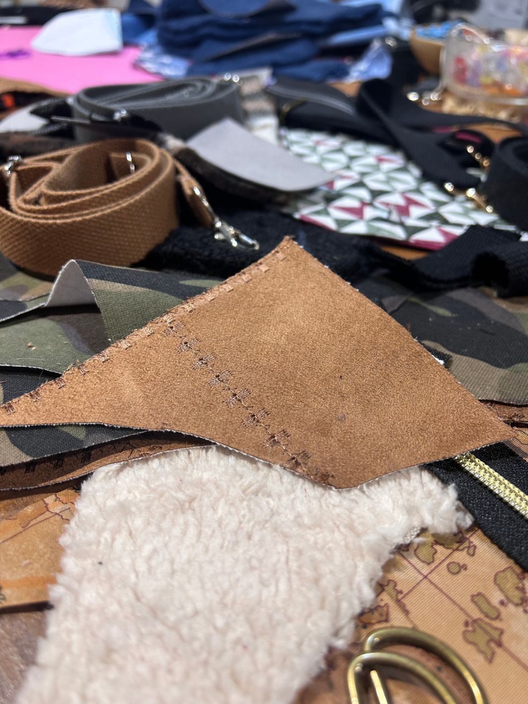 custom handmade women's alcantara belt bag