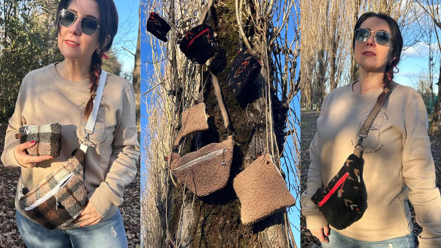 Eco-sustainable baby carriers created from reclaimed fabrics by encouraging upcycling