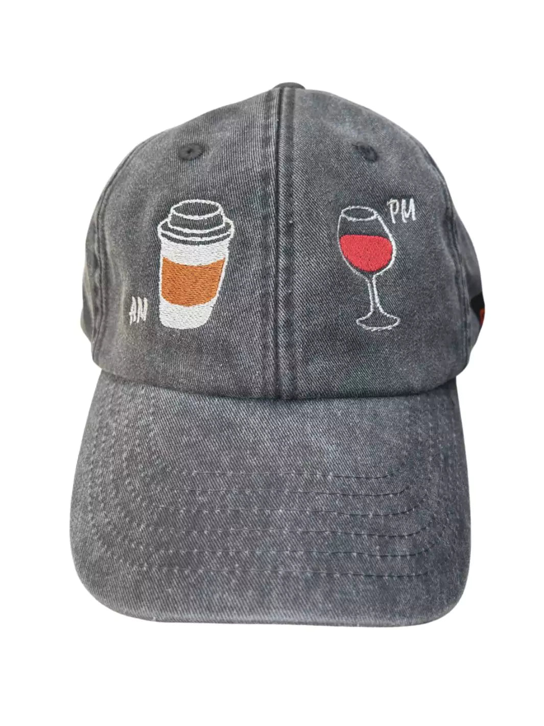 embroidered black baseball cap am-pm