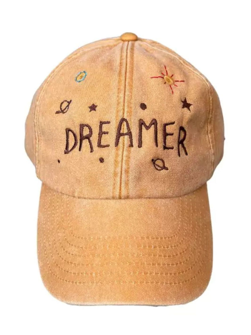 embroidered ochre baseball cap dreamer