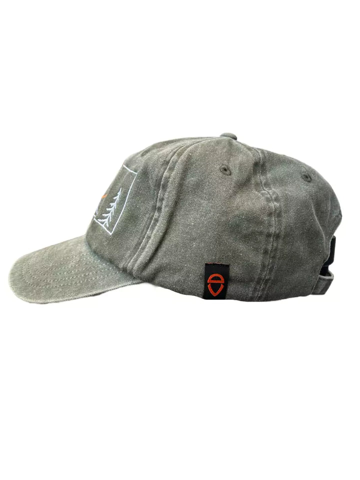 embroidered khaki baseball cap mountains