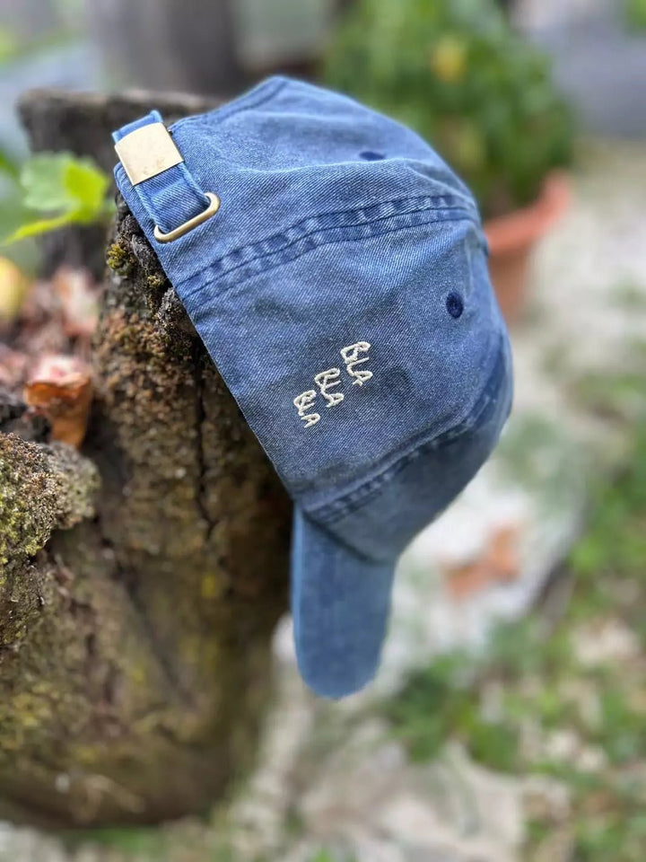 embroidered baseball cap washed denim oh really