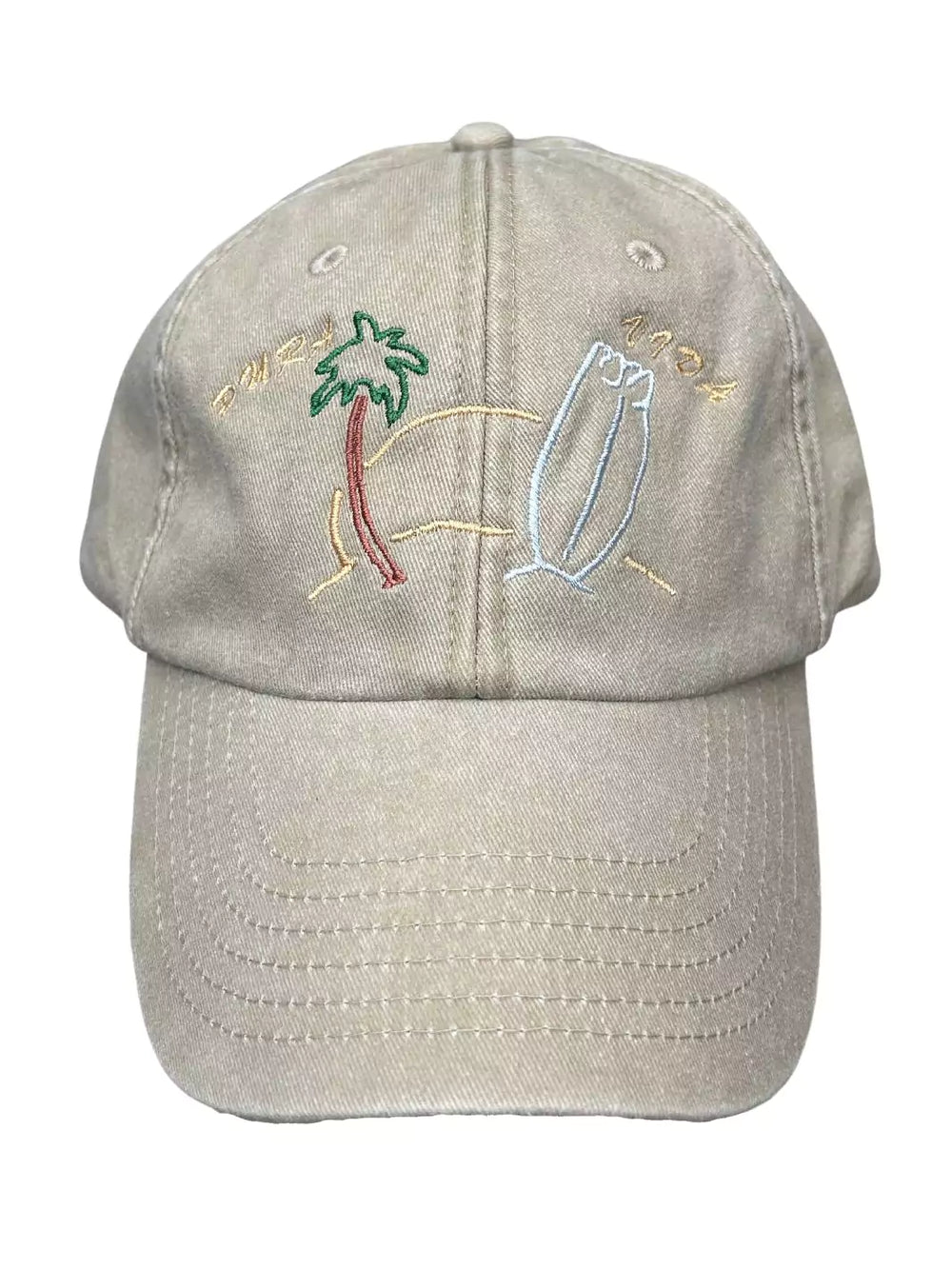 embroidered beige baseball cap pura vida