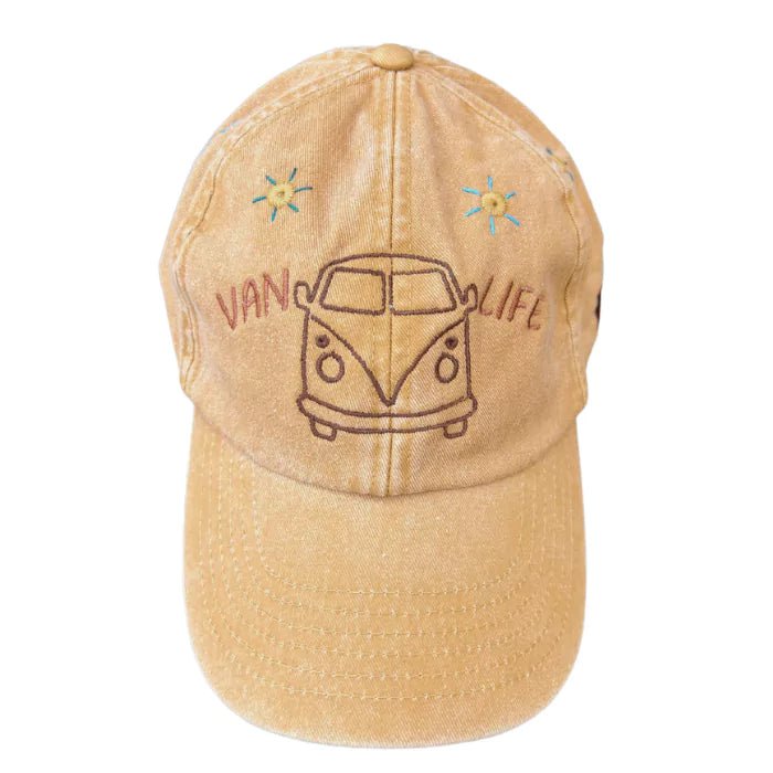 embroidered mustard baseball cap van life