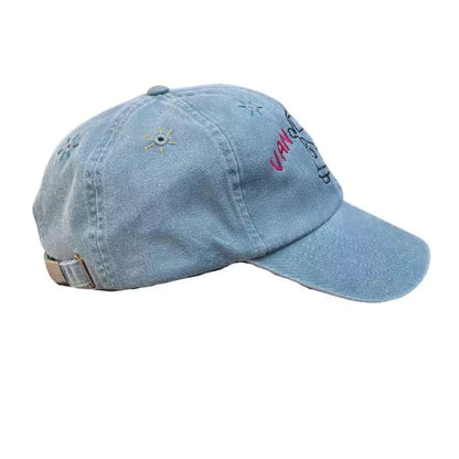 vintage jade green embroidered van life baseball cap