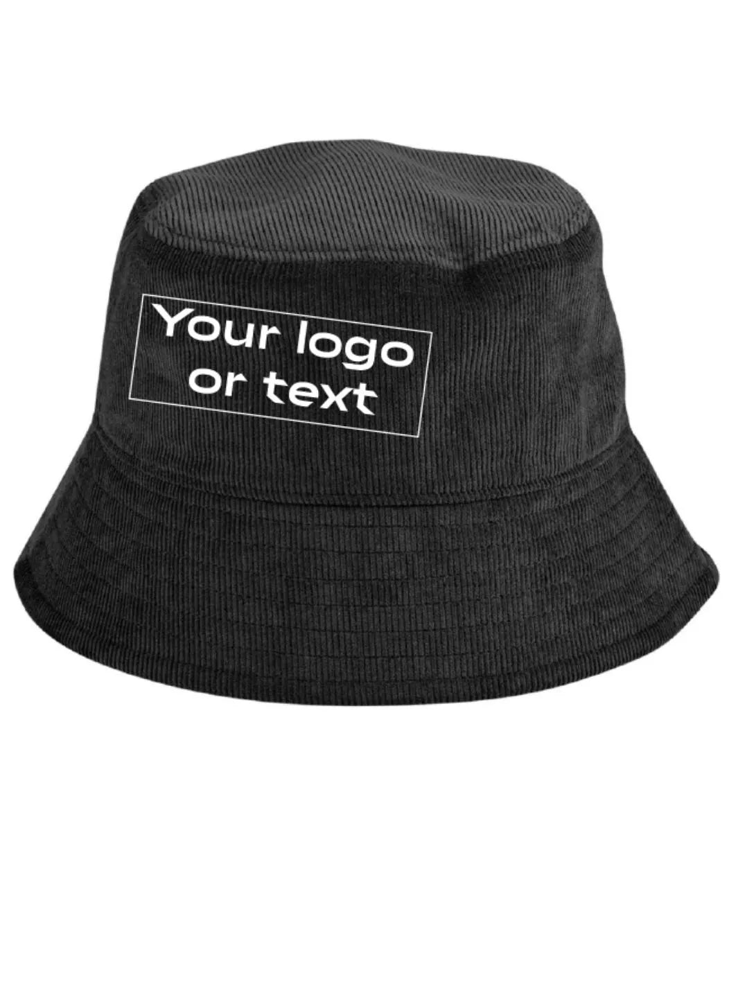 Organic Cotton Embroidered custom corduroy bucket hat