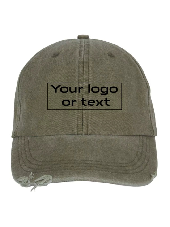 embroidered custom distressed washed out baseball cap