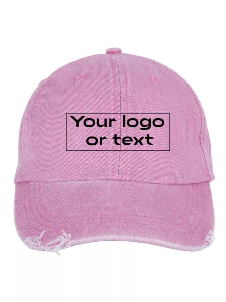 embroidered custom distressed washed out baseball cap