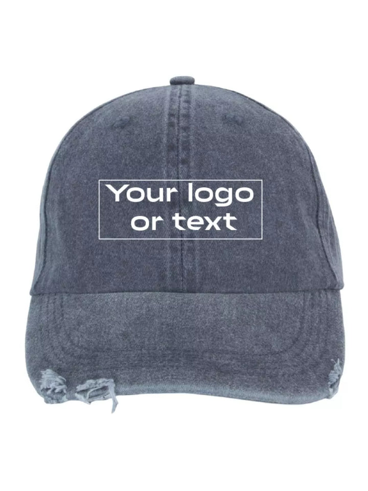 embroidered custom distressed washed out baseball cap