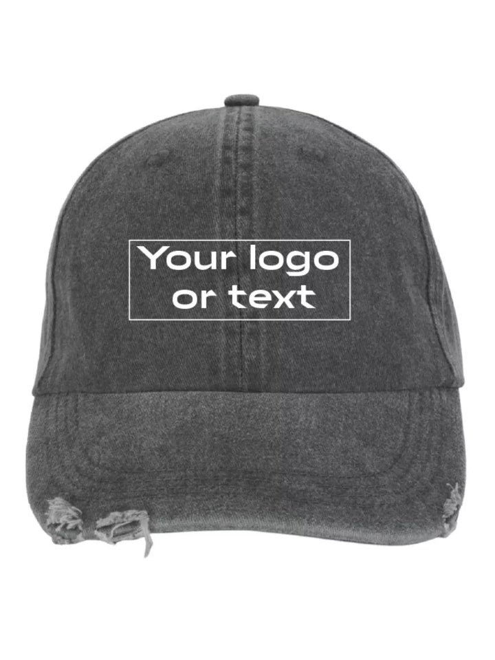 embroidered custom distressed washed out baseball cap