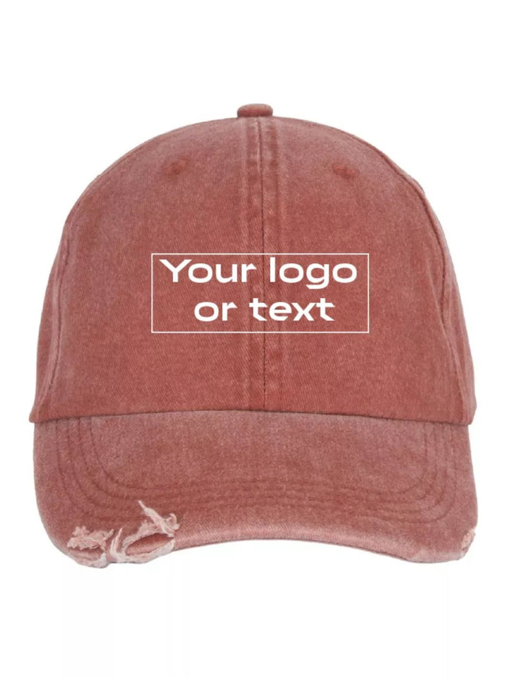 embroidered custom distressed washed out baseball cap
