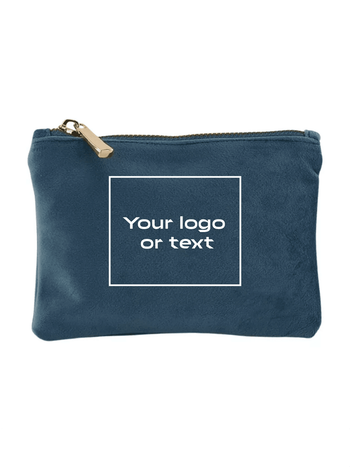 embroidered custom velvet pouch