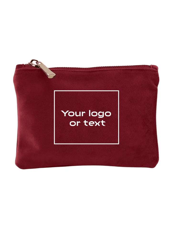 embroidered custom velvet pouch