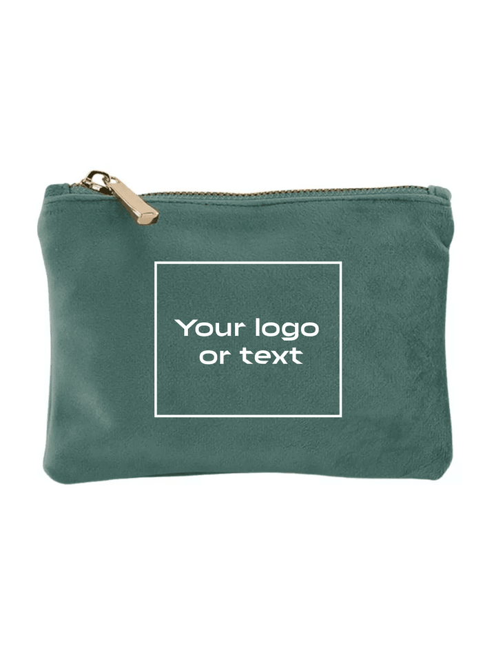 embroidered custom velvet pouch