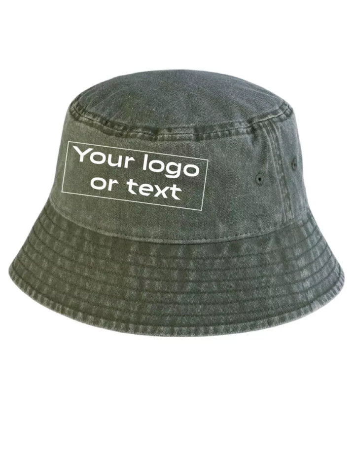 embroidered custom washed out bucket hat