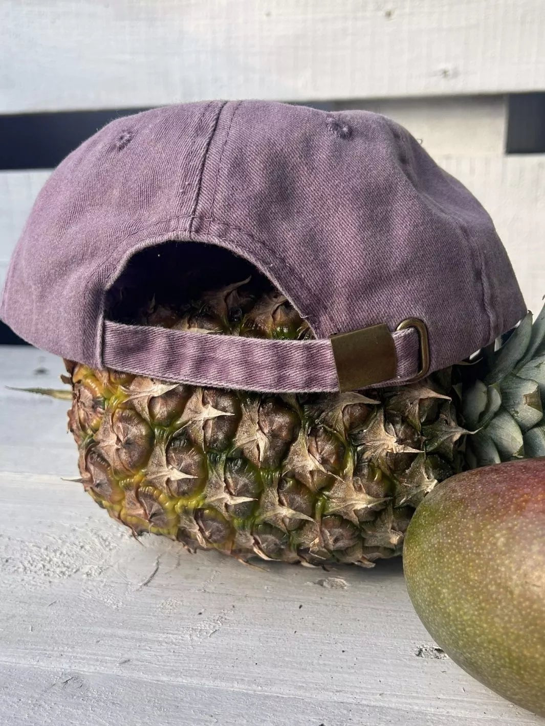 Embroidered Distressed Baseball Cap Cherry