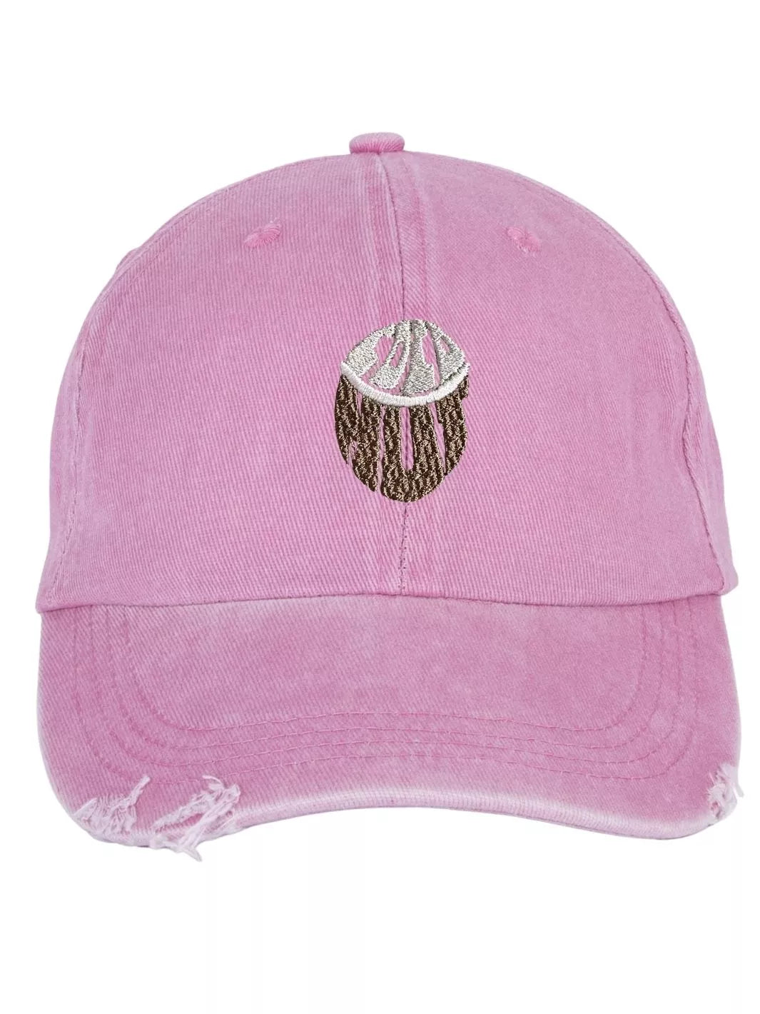 embroidered distressed baseball cap coconut