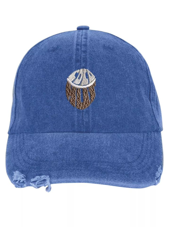 embroidered distressed baseball cap coconut