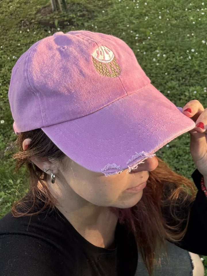 embroidered distressed baseball cap coconut