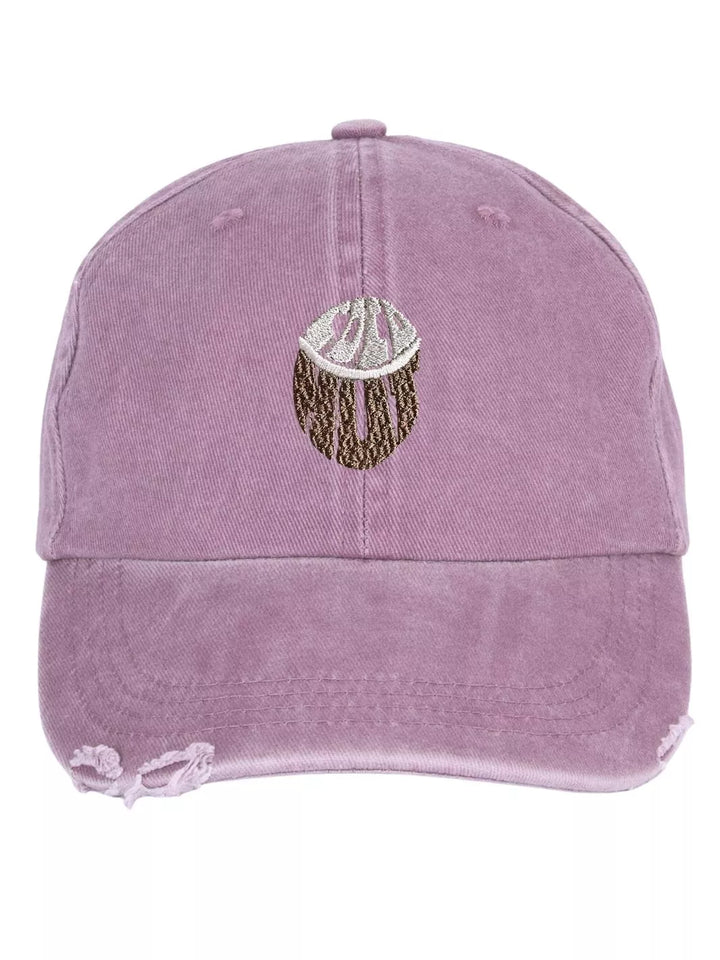 embroidered distressed baseball cap coconut