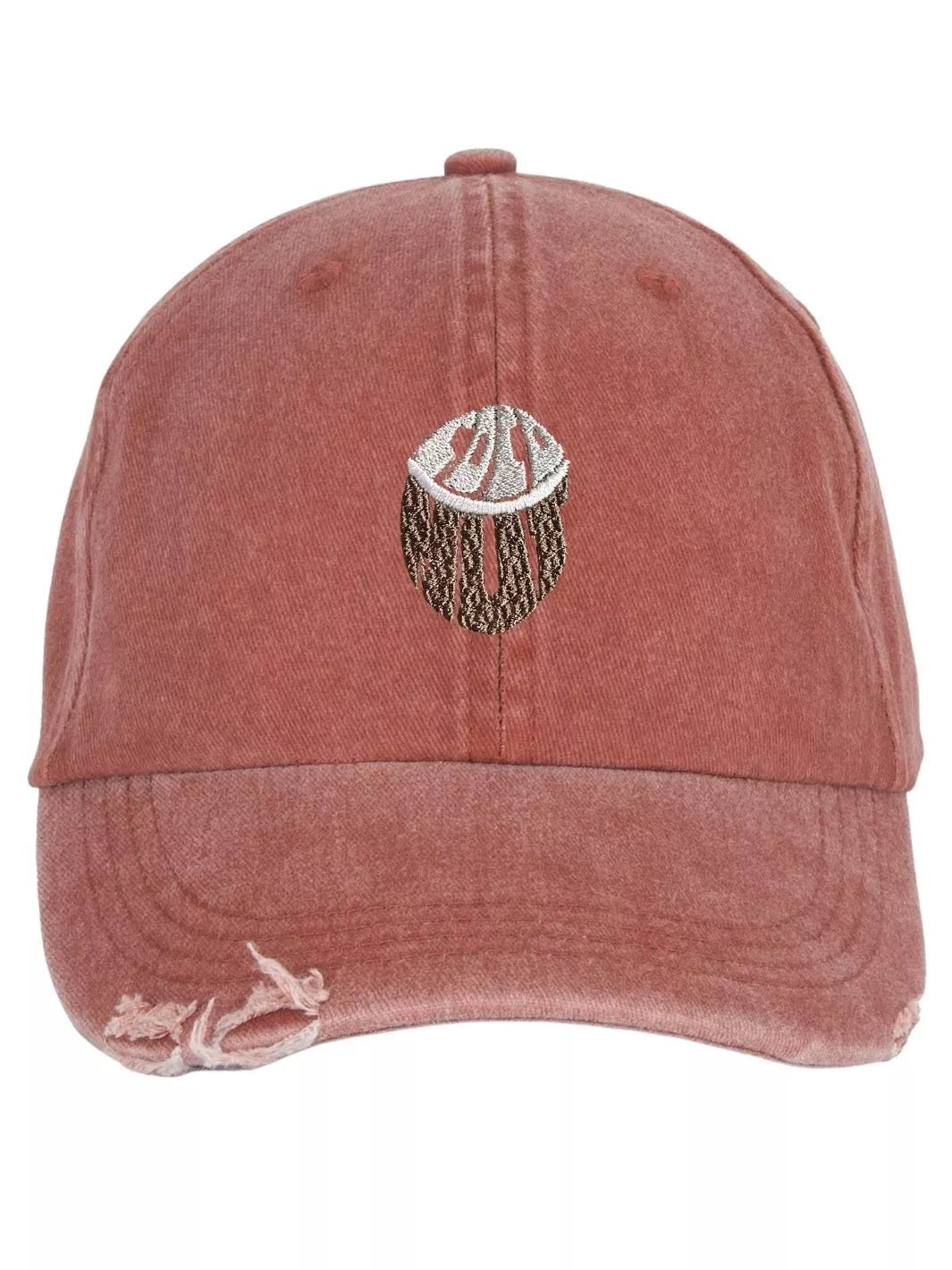 embroidered distressed baseball cap coconut